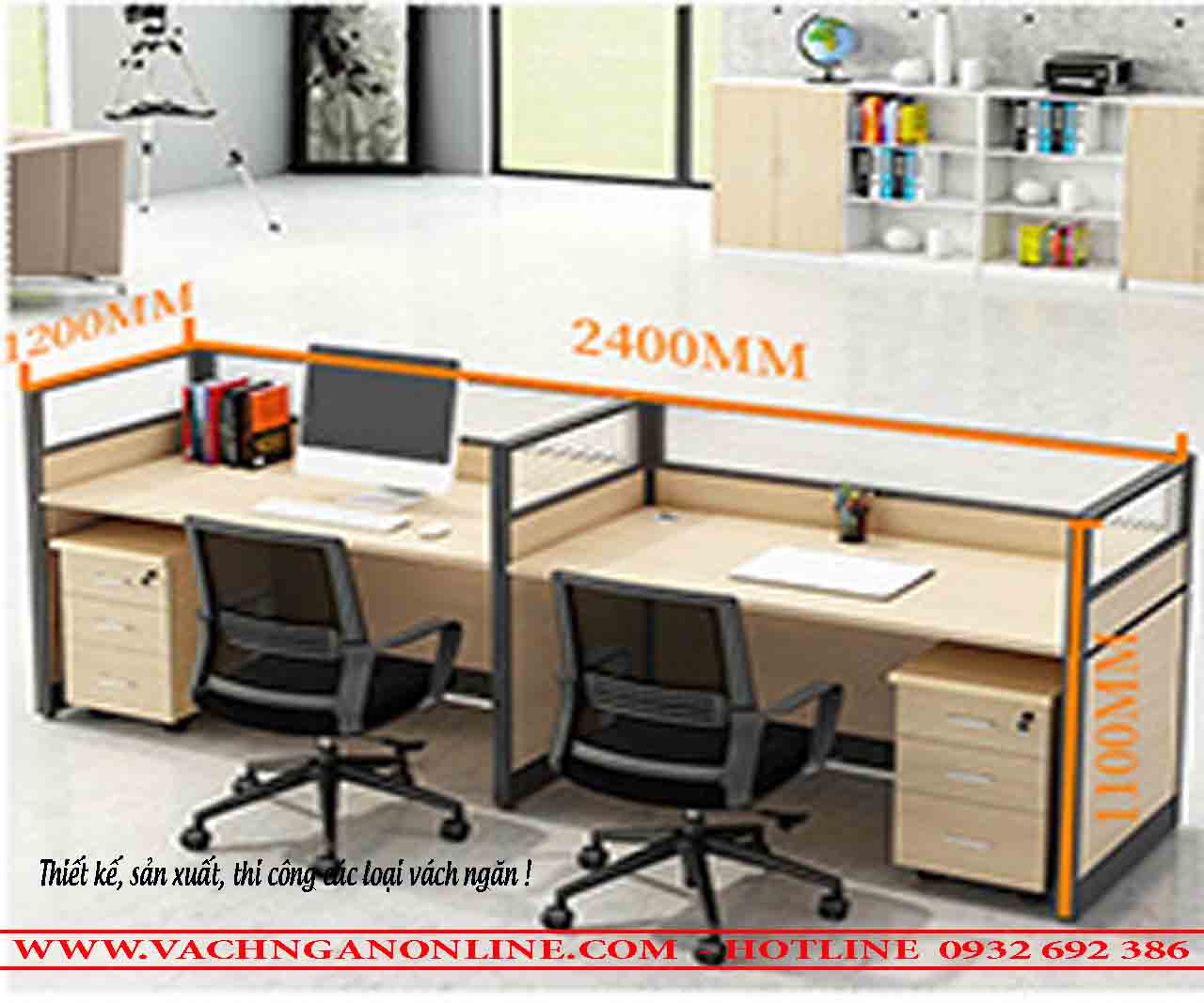 Bàn làm việc có vách ngăn 206