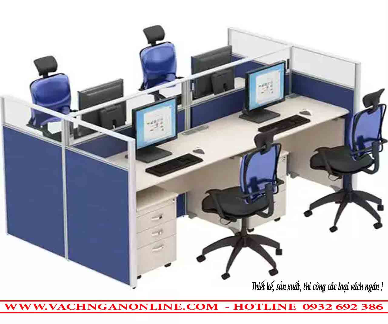 Bàn làm việc có vách ngăn 406