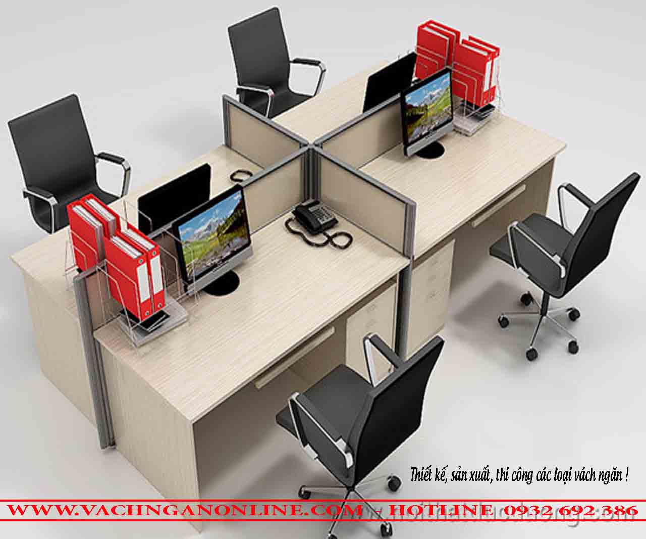 Bàn làm việc có vách ngăn 409