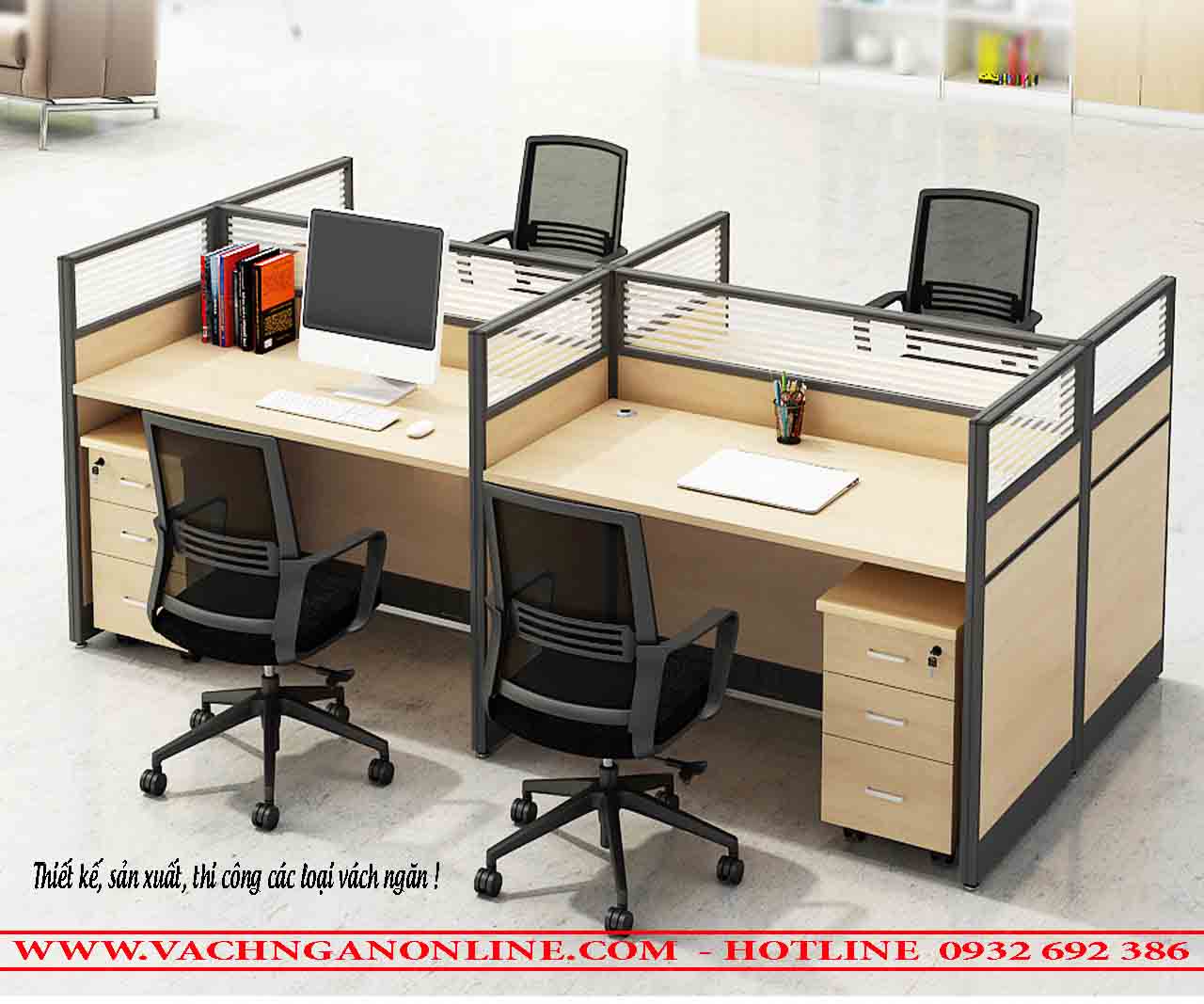 Bàn làm việc có vách ngăn 411