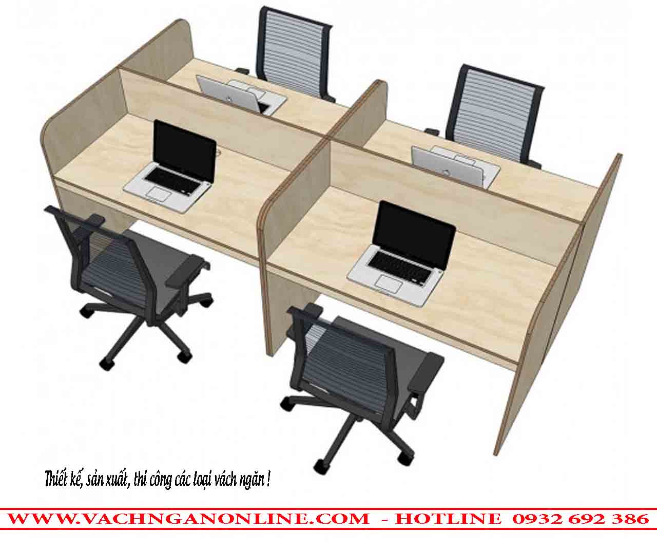 Bàn làm việc có vách ngăn 424