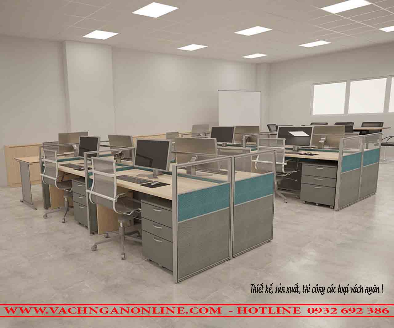 Bàn làm việc có vách ngăn 408