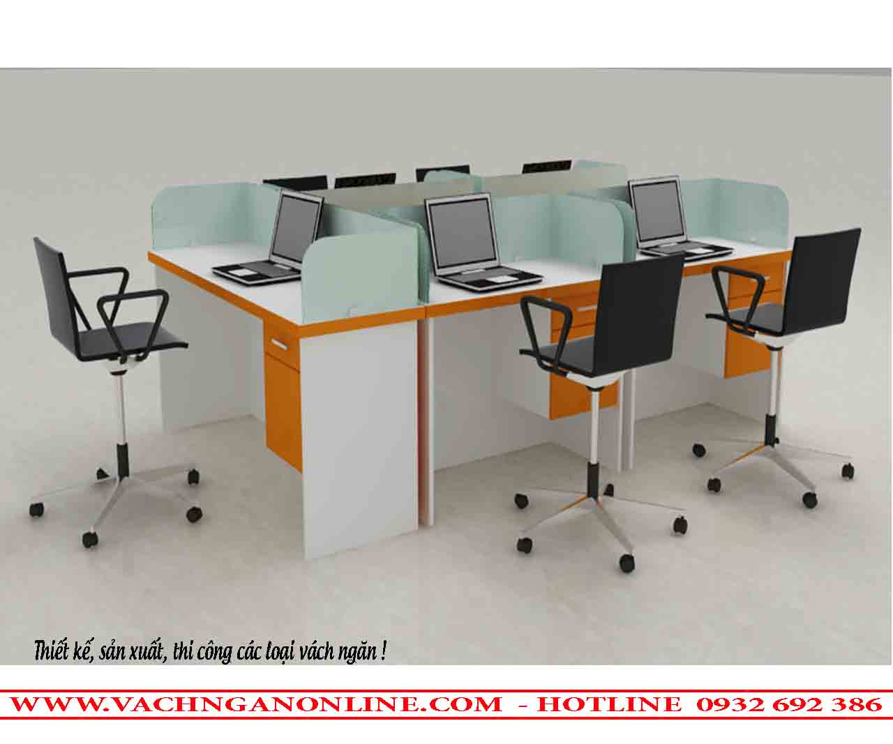 Bàn làm việc có vách ngăn 504