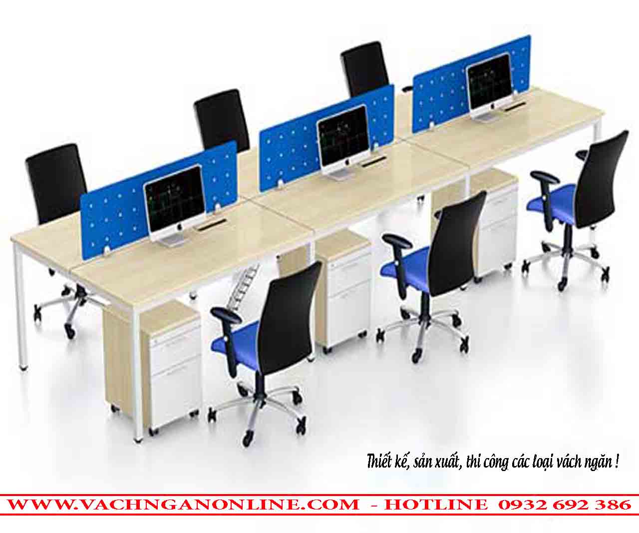Bàn làm việc có vách ngăn 630
