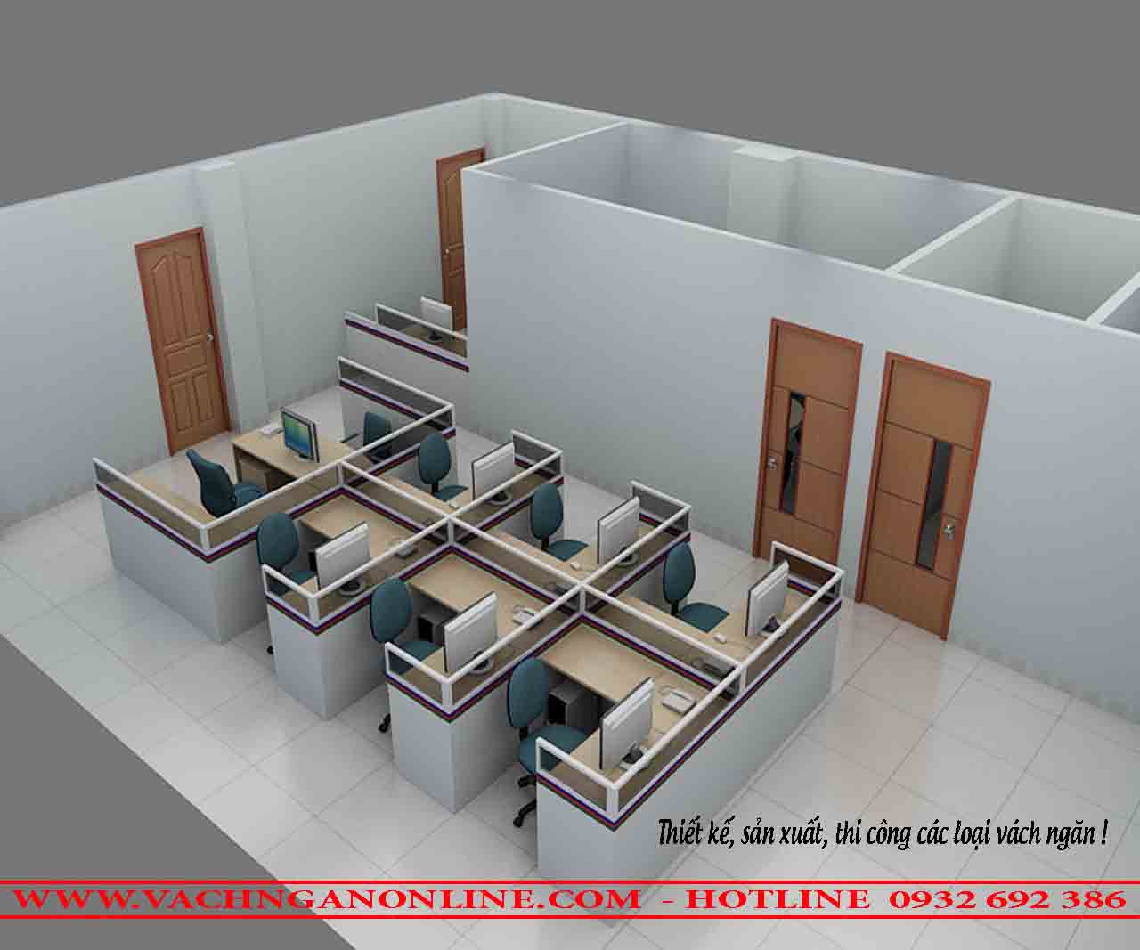 Bàn làm việc có vách ngăn 807