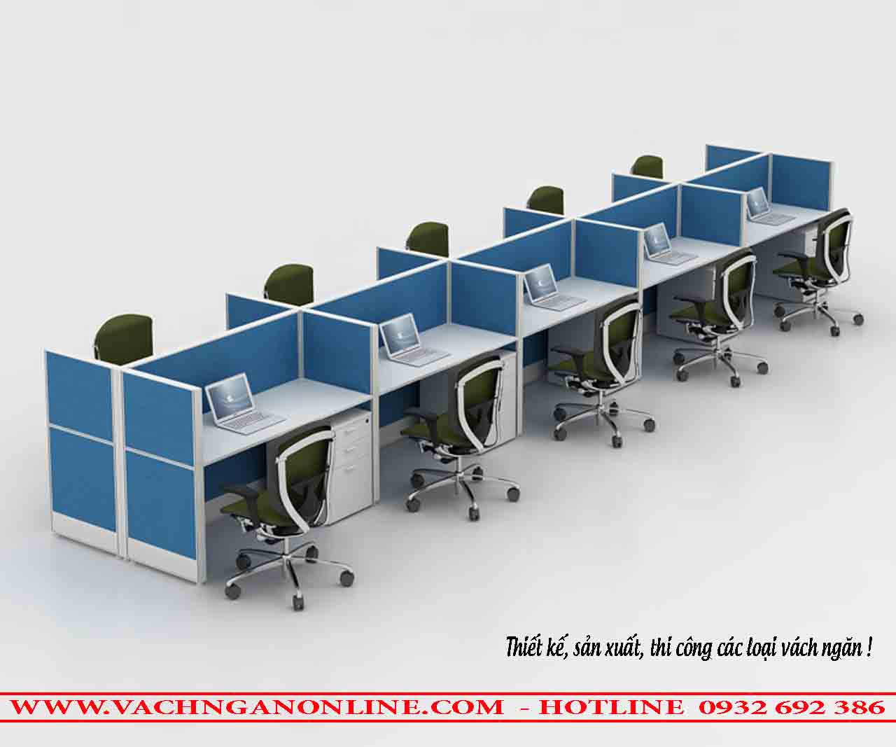 Bàn làm việc có vách ngăn 1001