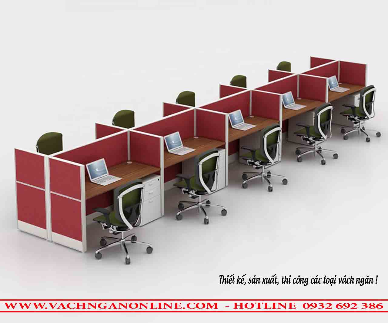 Bàn làm việc có vách ngăn 1002