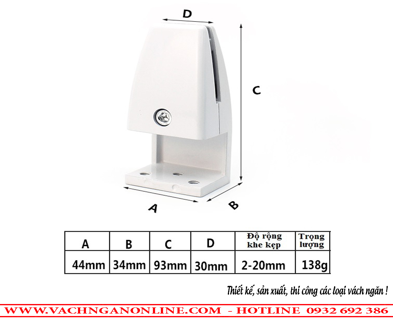 KẸP VÁCH NGĂN BÀN LÀM VIỆC 02