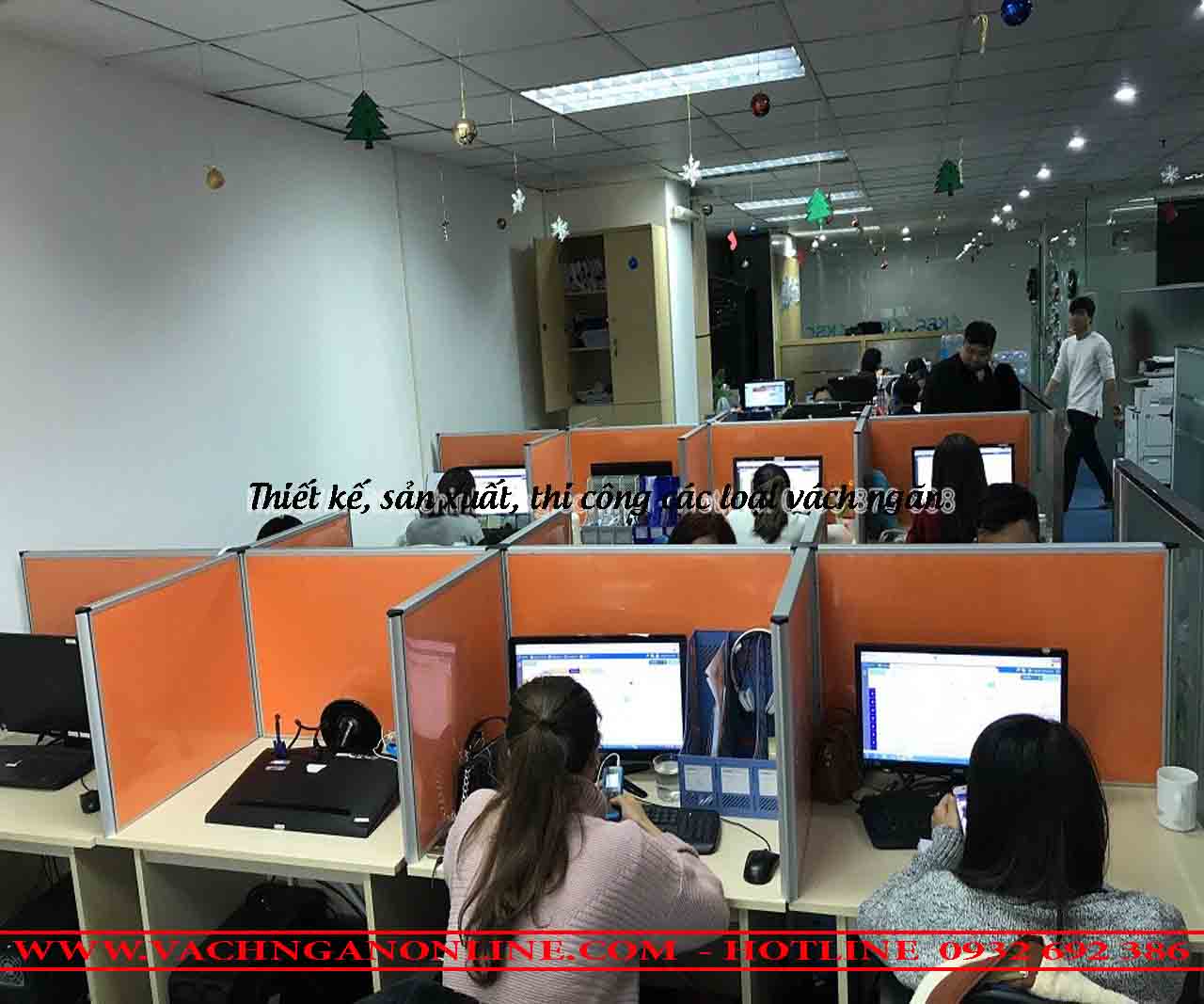 Vách ngăn mặt bàn bằng vải nỉ 208